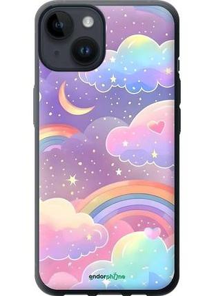 Чехол на iphone 14 облака и радуга