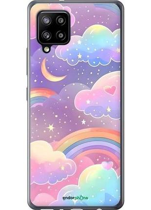Чехол на samsung galaxy a42 a426b облака и радуга самсунг а42 а426б