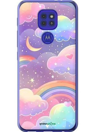 Чехол на motorola g9 play облака и радуга моторола г9 плей