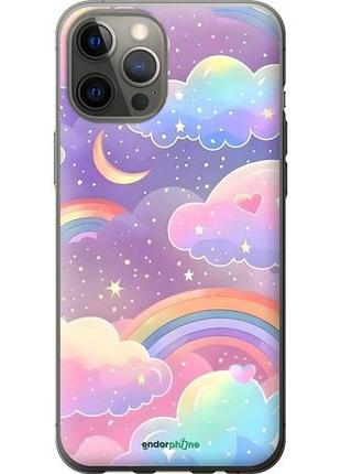 Чехол на iphone 12 pro max облака и радуга айфон 12 про макс