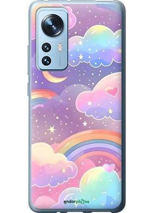 Чехол на xiaomi 12x облака и радуга сяоми 12х
