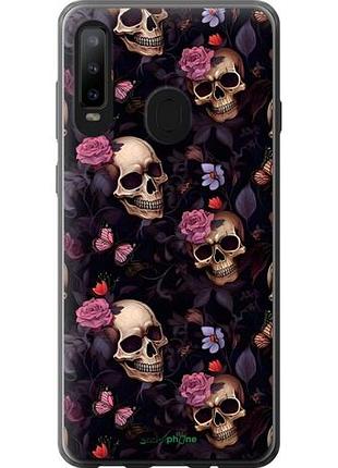 Чохол на samsung galaxy a8s черепа та троянди