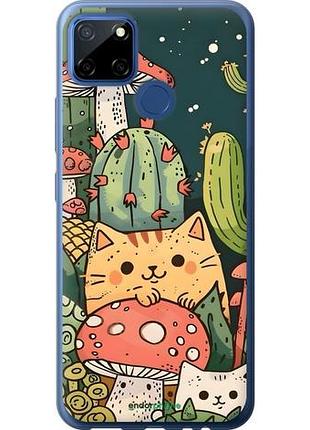 Чехол на realme 7i коты грибы риалми 7и