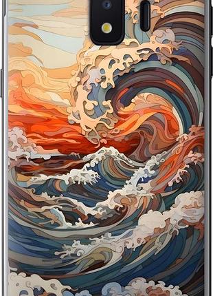 Чехол на samsung galaxy j2 core арт волны самсунг й2 кор