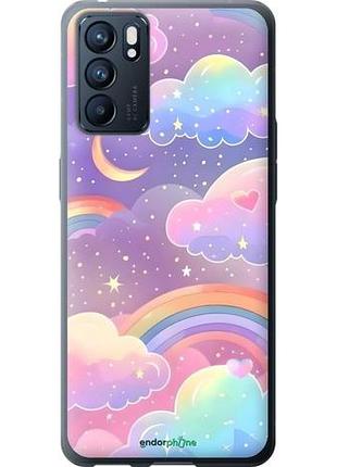 Чехол на oppo reno6 5g облака и радуга оппо рено6 5г