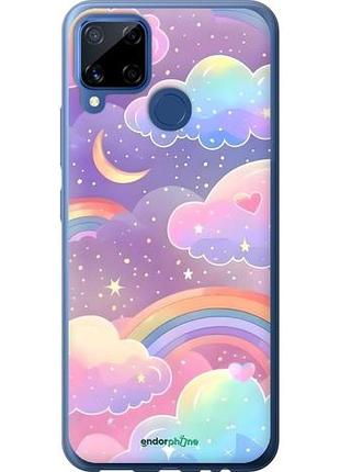 Чехол на realme c15 облака и радуга риалми с15