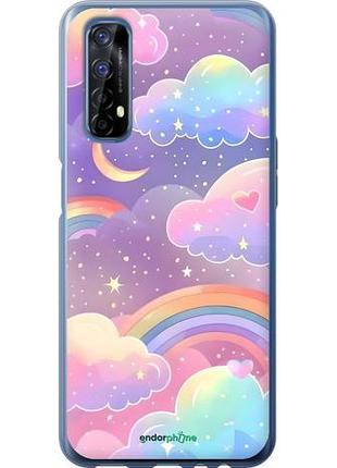 Чехол на realme 7 облака и радуга риалми 7
