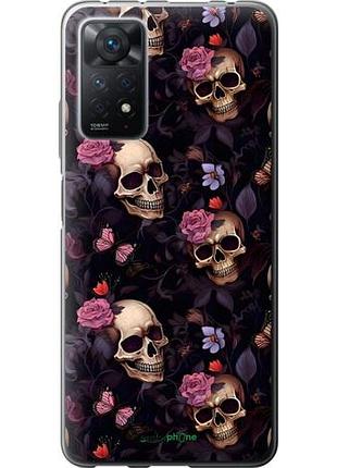 Чехол на xiaomi redmi note 12 pro черепа и розы сяоми редми ноут 12 про