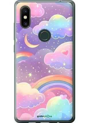 Чехол на xiaomi mi mix 2s облака и радуга сяоми ми микс 2с