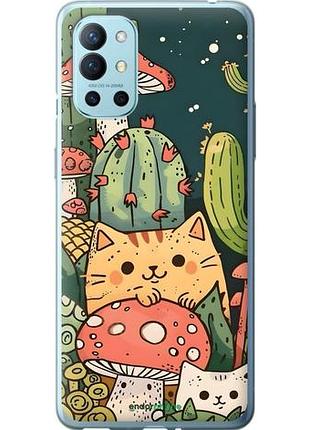 Чехол на oneplus 9r коты грибы 1+ 9р