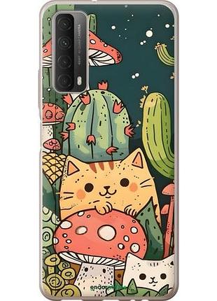 Чохол на huawei p smart 2021 коти гриби