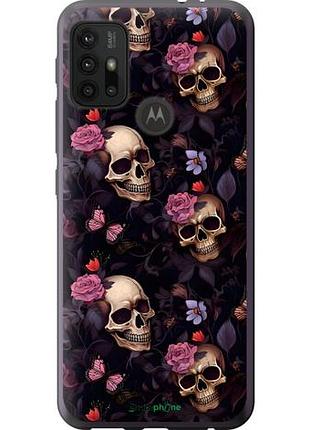 Чохол на motorola moto g30 черепа та троянди