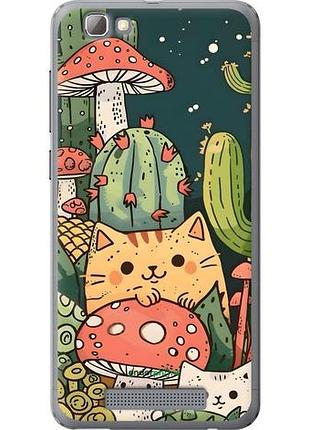Чехол на zte a610 коты грибы зте а610