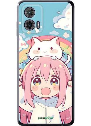 Чехол на motorola g73 девочка аниме радуга моторола г73