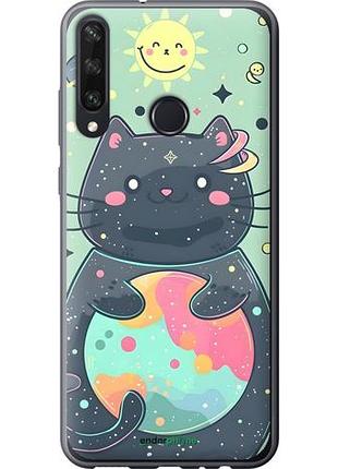 Чехол на huawei y6p милый котик хуавей у6p