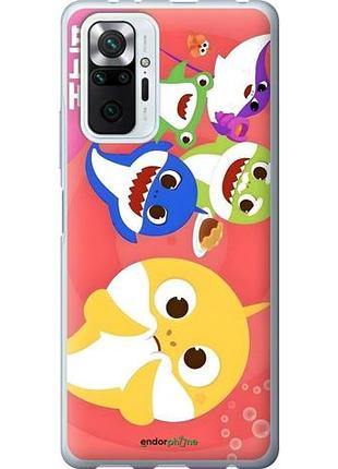 Чехол на xiaomi redmi note 10 pro бейби шаркс сяоми редми ноут 10 про