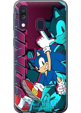 Чехол на samsung galaxy a40 2019 a405f соник sonic самсунг а40 2019 а405ф