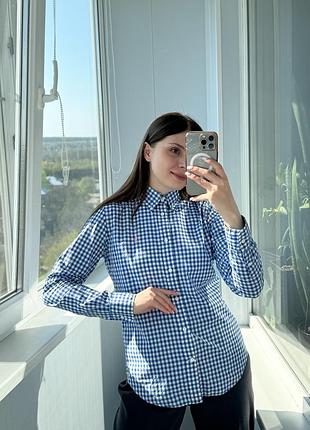 Женская светло-синяя рубашка в клетку ralph lauren 1+1=3 3