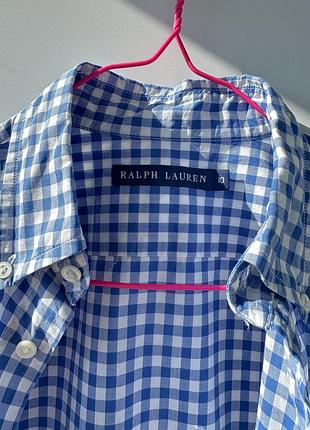 Женская светло-синяя рубашка в клетку ralph lauren 1+1=3 6