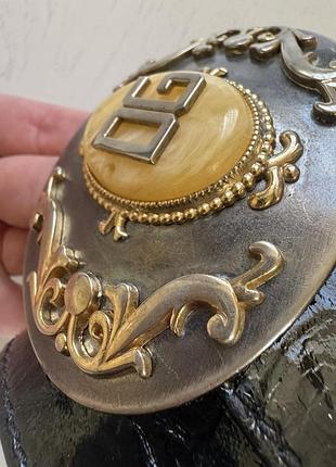 Модний ремінь dolce &amp; gabbana, чорний, натуральна шкіра, лак, декор із оніксу, розмір 85 — 95 2