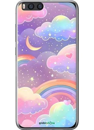 Чехол на xiaomi mi note 3 облака и радуга сяоми ми ноут 3