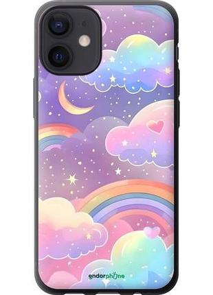 Чохол на iphone 12 mini хмари та веселка