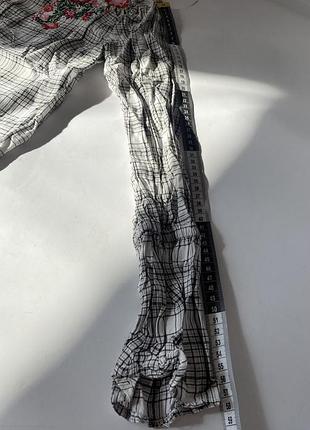 Дівчача блуза від бренду h&m (divided), 14-15р/ххs в стилі кантрі чи бохо, блуза h&m из вискозы в клетку с цветочной вышивкой и длинными рукавами, б/у 5