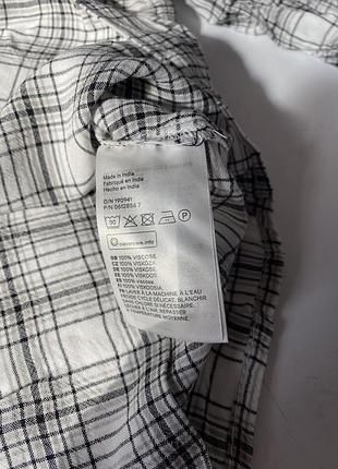 Дівчача блуза від бренду h&m (divided), 14-15р/ххs в стилі кантрі чи бохо, блуза h&m из вискозы в клетку с цветочной вышивкой и длинными рукавами, б/у 7