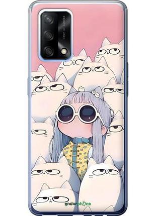 Чехол на oppo a74 милая девочка и коты оппо а74