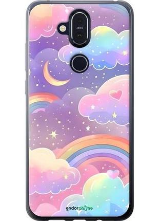 Чехол на nokia 8.1 облака и радуга нокиа 8.1