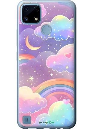 Чехол на realme c21 облака и радуга риалми с21
