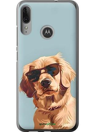 Чехол на motorola moto e6 plus пес в очках моторола мото е6 плюс