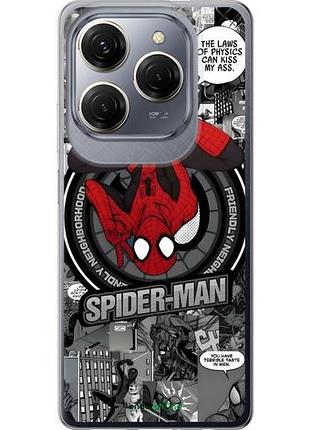 Чехол на tecno spark 20 pro человек паук, spiderman текно спарк 20 про