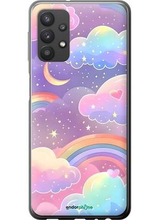 Чехол на samsung galaxy a32 a325f облака и радуга самсунг а32 а325ф