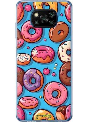 Чехол на xiaomi poco x3 пончики сяоми поко х3