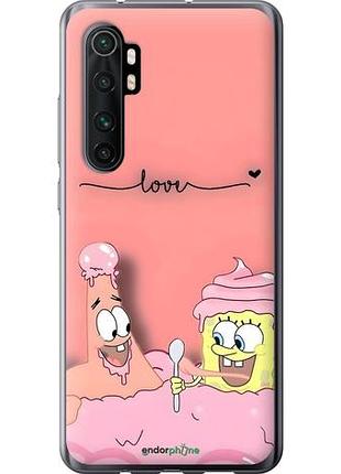 Чехол на xiaomi mi note 10 lite спанч боб