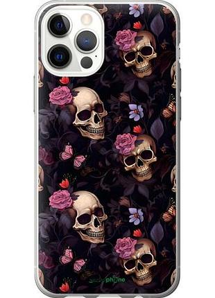 Чохол на iphone 12 pro черепа та троянди