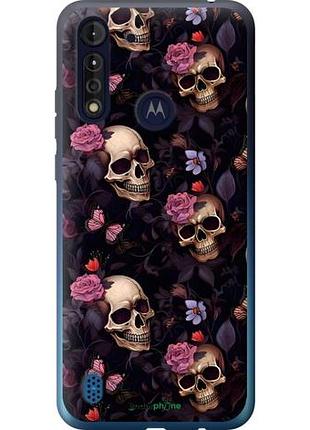 Чехол на motorola g8 power lite черепа и розы моторола г8 повер лайт