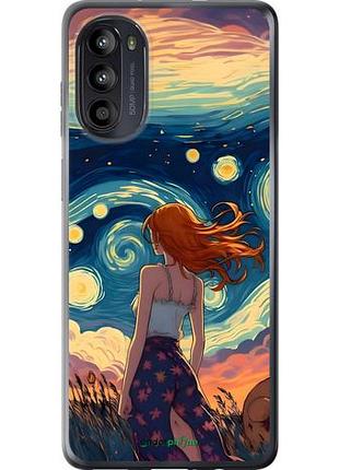 Чохол на motorola moto g52 дівчина арт