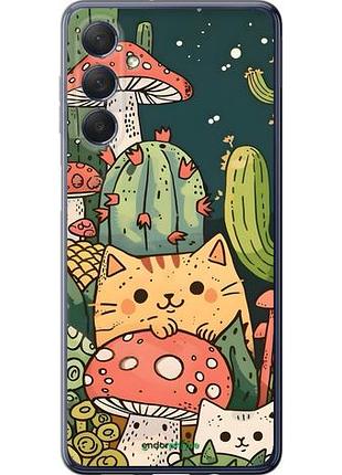 Чехол на samsung galaxy m54 коты грибы самсунг м54