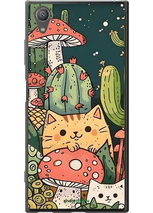 Чехол на sony xperia xa1 plus g3412 коты грибы сони эксперия ха1 плюс г3412