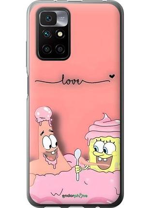 Чехол на xiaomi redmi 10 спанч боб, sponge bob сяоми редми 10