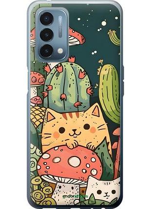 Чехол на oneplus nord n200 коты грибы 1+ норд н200
