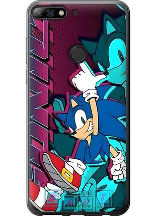 Чехол на huawei honor 7c pro соник sonic хуавей хонор 7с про