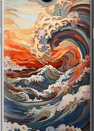Чехол на huawei y5 2017 арт волны хуавей у5 2017