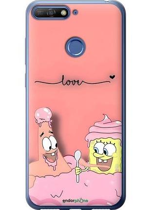Чехол на huawei y6 prime 2018 спанч боб