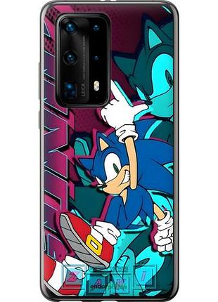 Чехол на huawei p40 pro plus соник sonic хуавей п40 про плюс