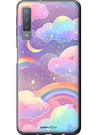 Чехол на samsung galaxy a7 (2018) a750f облака и радуга самсунг а7 (2018) а750ф
