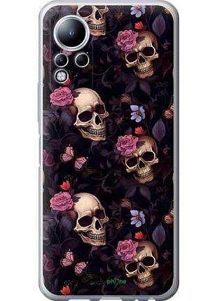 Чехол на infinix note 12 черепа и розы инфикс ноут 12