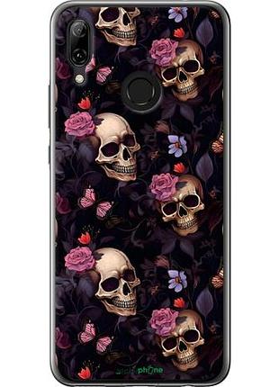Чехол на huawei nova 3 черепа и розы хуавей нова 3